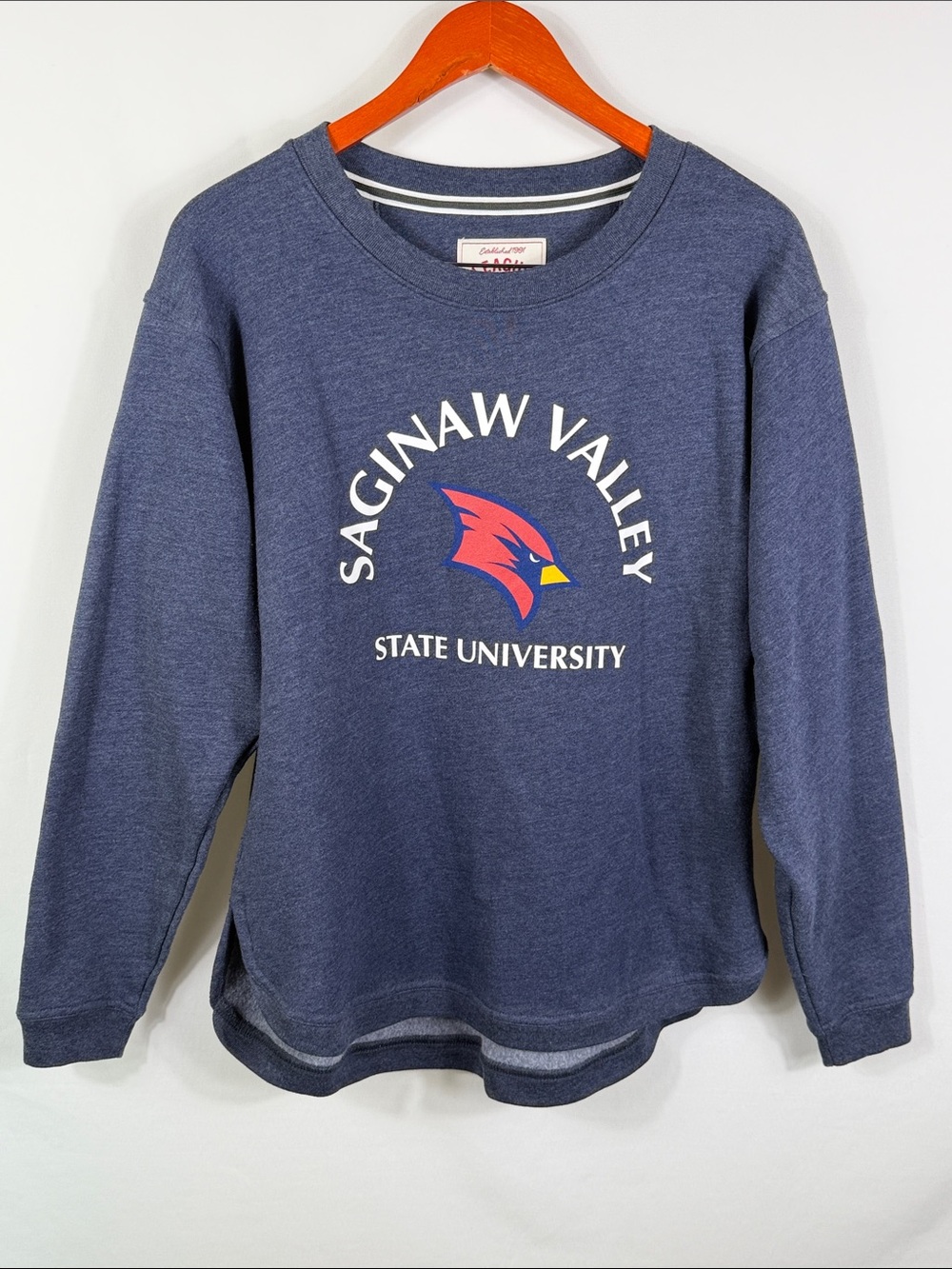 Saginaw Valley State University Heather Navy Crewneck Sweatshirt women’s Size M